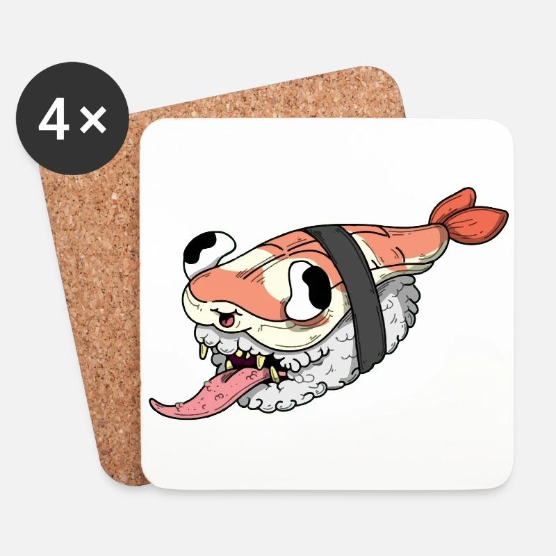 Sushi-Probe - Untersetzer (4er-Set) - Weiß