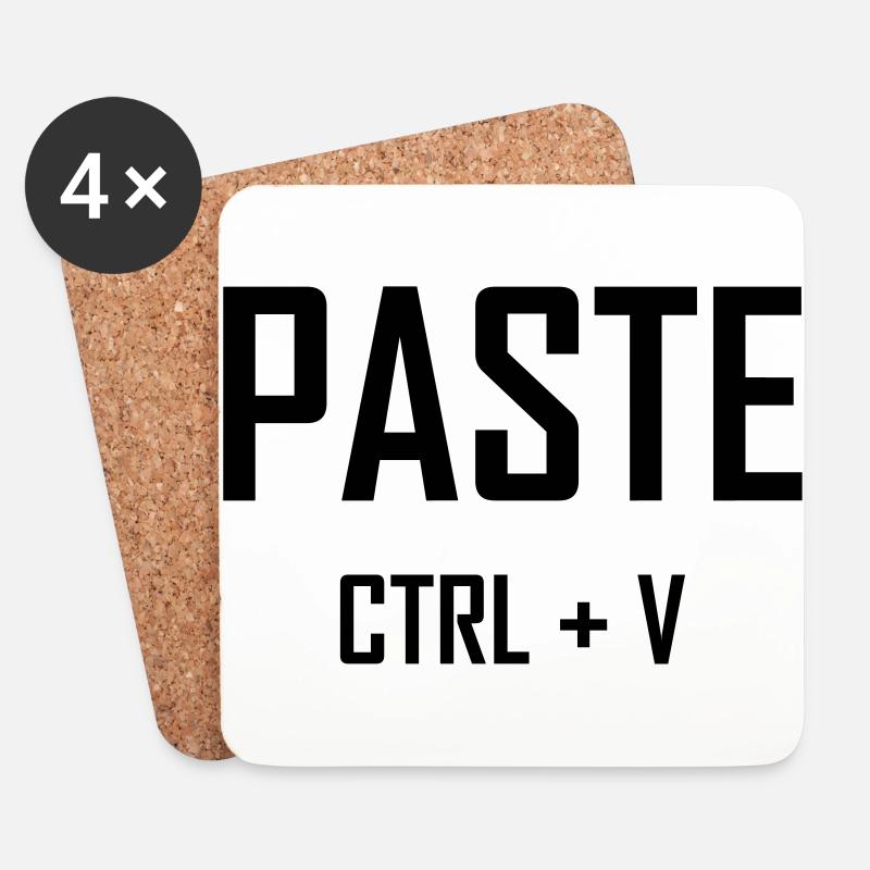 Paste Ctrl V - Father Son Shirt - Coasters (set of 4) - white
