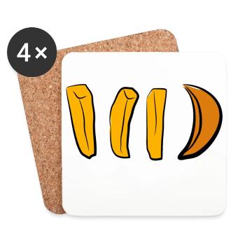 Anders, Different, Aussenseiter, Pommes, Geschenk, - Untersetzer (4er-Set) - Weiß - Vorne