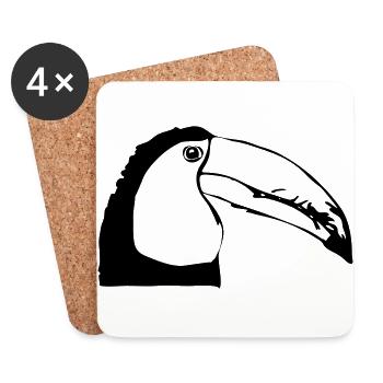 Toucan in profile - Coasters (set of 4) - white - Front