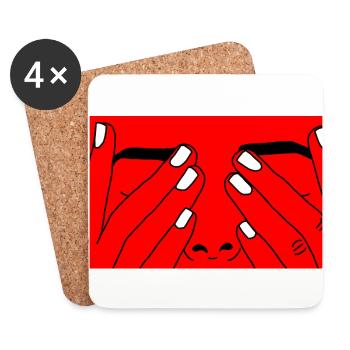 Face red white - Coasters (set of 4) - white - Front