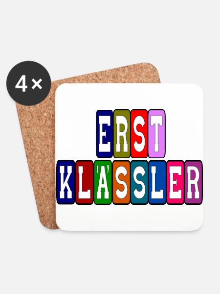 Erste Schultag Erster Erster schultag Erste Klasse - Untersetzer (4er-Set) - Weiß