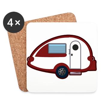 Avec la caravane les vacances de rêve - Dessous de verre (lot de 4) - blanc - Devant