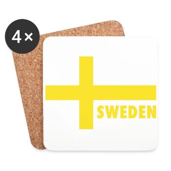 Schweden Schweden Schwedische Flagge Schwedische Flagge - Untersetzer (4er-Set) - Weiß - Vorne