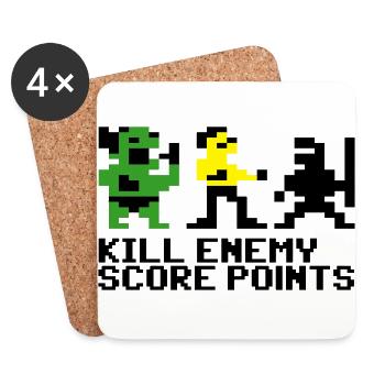 Gamer geek sack - Coasters (set of 4) - white - Front