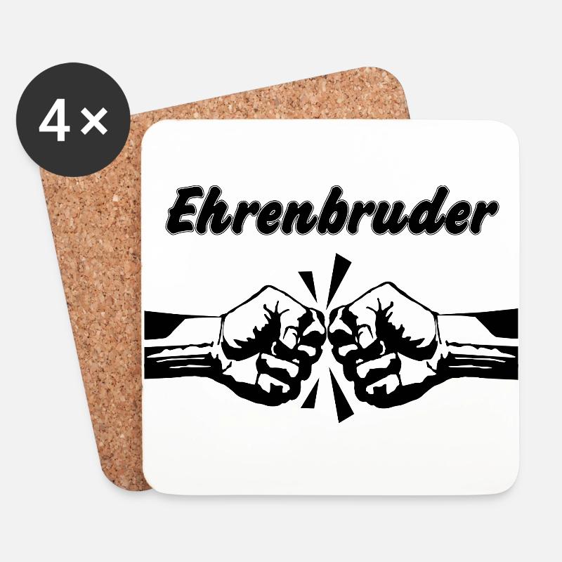 Ehrenbruder - Untersetzer (4er-Set) - Weiß