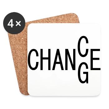 CHANCE / CHANGE, Motivation - Untersetzer (4er-Set) - Weiß - Vorne