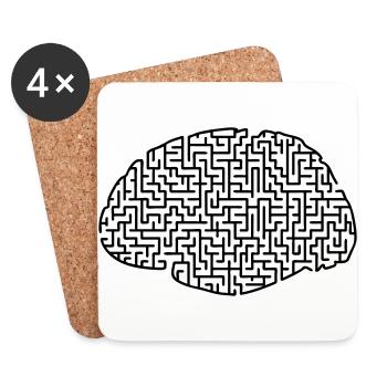 Brain - Coasters (set of 4) - white - Front
