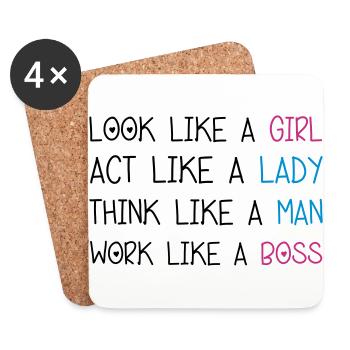 Look Like A Girl - Coasters (set of 4) - white - Front