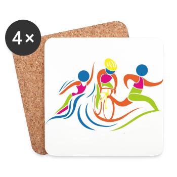 Triathlon - Untersetzer (4er-Set) - Weiß - Vorne