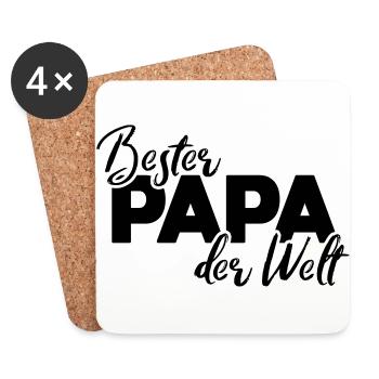 bester papa der welt - Untersetzer (4er-Set) - Weiß - Vorne