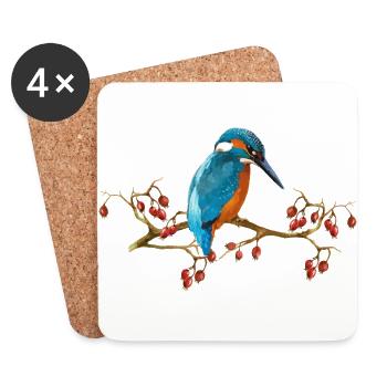 Eisvogel Vogel - Untersetzer (4er-Set) - Weiß - Vorne