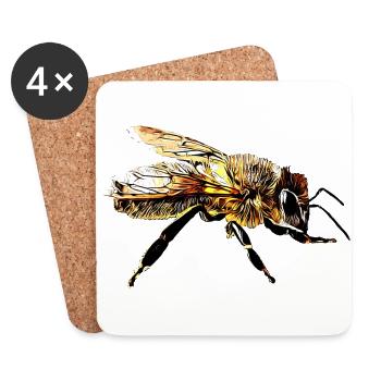 Bee - Coasters (set of 4) - white - Front