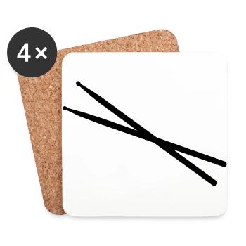 Drumsticks - Untersetzer (4er-Set) - Weiß - Vorne