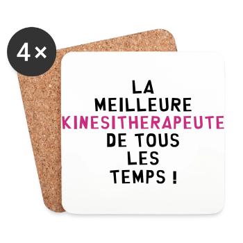 Kiné / Kinesitherapeute / Kinésithérapie / Masseur - Dessous de verre (lot de 4) - blanc - Devant