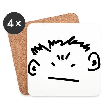 angry boy - Coasters (set of 4) - white - Front