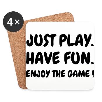 Quote - Sport - Training - Racket - Fun - Play - Untersetzer (4er-Set) - Weiß - Vorne
