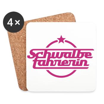 Schwalbefahrerin - Untersetzer (4er-Set) - Weiß - Vorne