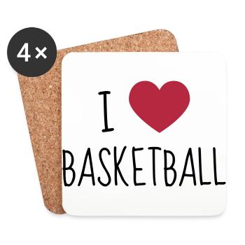 Basketball - Basket ball - Basket-ball - Baskette - Coasters (set of 4) - white - Front