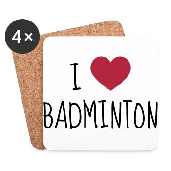 Badminton / Badminton Player / Birdie / Sport - Coasters (set of 4) - white - Front