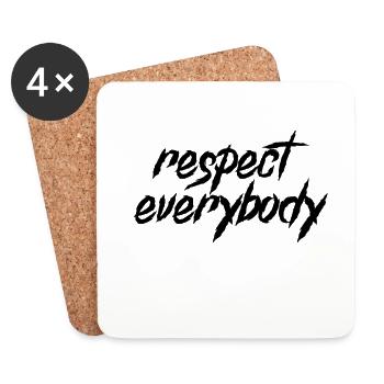 respect everybody - Dessous de verre (lot de 4) - blanc - Devant