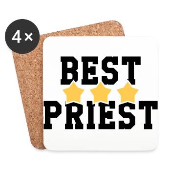 Priest Priester Prêtre Religion Cross Croix God - Coasters (set of 4) - white - Front