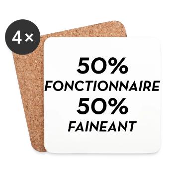 Official Public Service Beamte Fonctionnaire - Coasters (set of 4) - white - Front