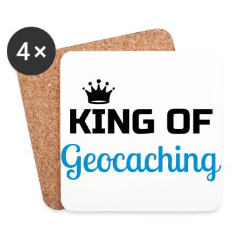 Geocaching / Geocacher / Kompass / Wald - Untersetzer (4er-Set) - Weiß - Vorne