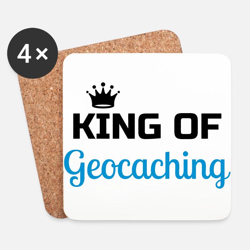 Geocaching / Geocacher / Kompass / Wald - Untersetzer (4er-Set) - Weiß