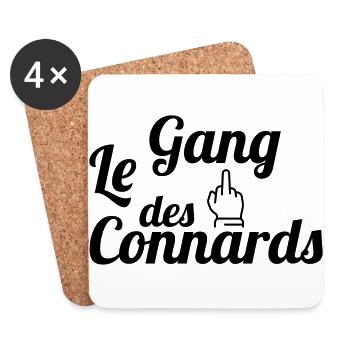 Connard / Connasse / Insulte / Con / Vulgaire - Dessous de verre (lot de 4) - blanc - Devant