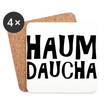 Haumdaucha - schwarz - Untersetzer (4er-Set) - Weiß - Vorne