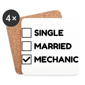 Mechanic Mechanik Mécanique Mécanicien Garage - Coasters (set of 4) - white - Front