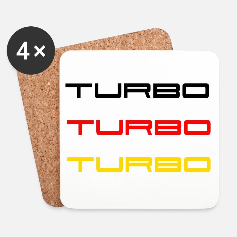 TURBO Auto - Untersetzer (4er-Set) - Weiß