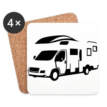 Camper, motor home - On the road - Dessous de verre (lot de 4) - blanc - Devant