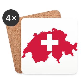 Switzerland - Coasters (set of 4) - white - Front