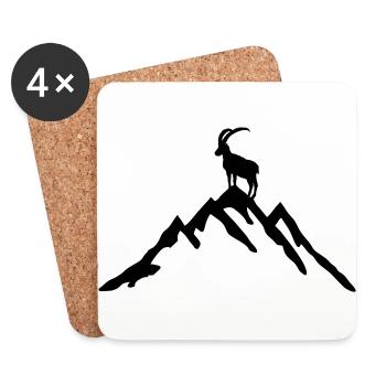 Mountain and Ibex - Coasters (set of 4) - white - Front