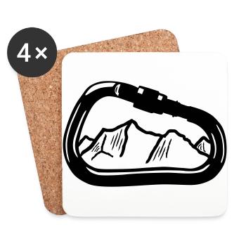 Climbing, Carabiner & Mountain - Coasters (set of 4) - white - Front