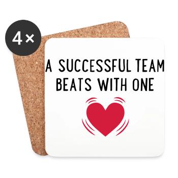 team - Coasters (set of 4) - white - Front