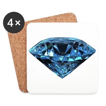 Diamond jewel mineral gem jewelry - Coasters (set of 4) - white - Front