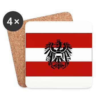 Österreich Maske - Untersetzer (4er-Set) - Weiß - Vorne