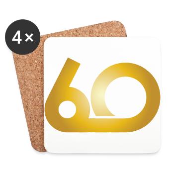 60. Geburtstag Jahre Geschenk Birthday Ehrentag - Untersetzer (4er-Set) - Weiß - Vorne