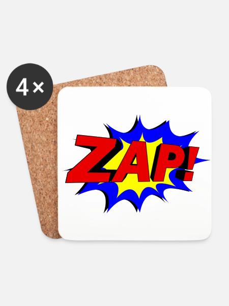 Slogan ZAP! - Untersetzer (4er-Set) - Weiß