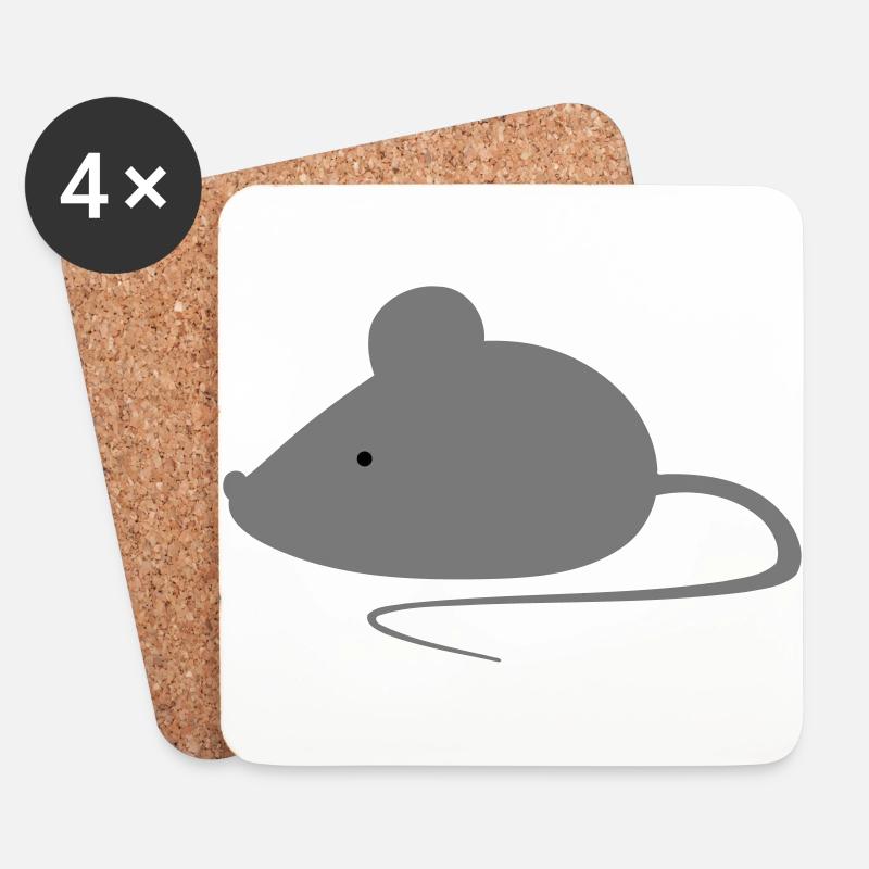 Maus - Untersetzer (4er-Set) - Weiß