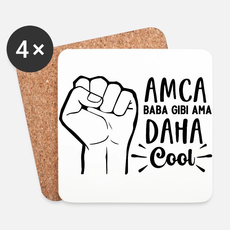 Amca Baba gibi ama daha Cool Türkischer Onkel Baba - Untersetzer (4er-Set) - Weiß