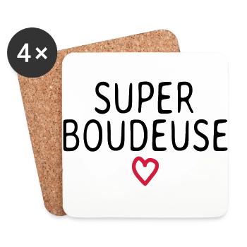 Super boudeuse - Dessous de verre (lot de 4) - blanc - Devant