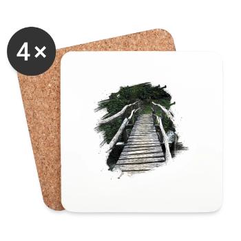 Pont de bois - Dessous de verre (lot de 4) - blanc - Devant