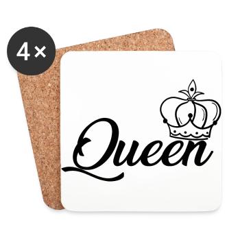 Queen, queen, crown, crown - Coasters (set of 4) - white - Front