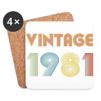 Vintage 1981 - Untersetzer (4er-Set) - Weiß - Vorne