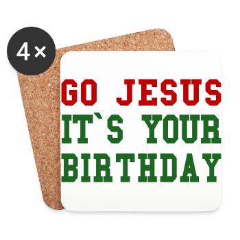 Go Jesus - Coasters (set of 4) - white - Front