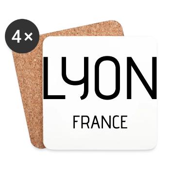 Lyon - Dessous de verre (lot de 4) - blanc - Devant
